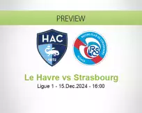 Le Havre Strasbourg betting prediction (15 December 2024)