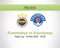 Fenerbahçe Kasımpaşa betting prediction (16 February 2025)