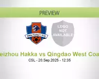Meizhou Hakka Qingdao West Coast betting prediction (20 September 2025)