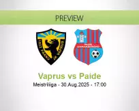 Vaprus Paide betting prediction (30 August 2025)