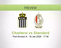Charleroi Standard betting prediction (18 January 2026)
