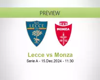 Lecce Monza betting prediction (15 December 2024)