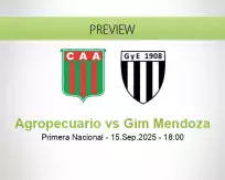Agropecuario Gim Mendoza betting prediction (15 September 2025)