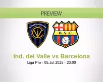 Ind. del Valle Barcelona betting prediction (06 July 2025)