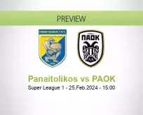 Panaitolikos PAOK betting prediction (25 February 2024)
