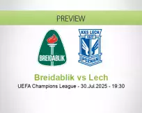 Breidablik Lech betting prediction (31 July 2025)