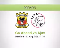 Go Ahead Ajax betting prediction (17 August 2025)