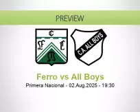 Ferro All Boys betting prediction (04 August 2025)