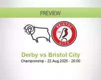 Derby Bristol City betting prediction (22 August 2025)