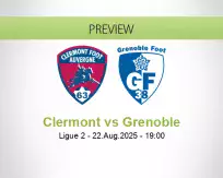 Clermont Grenoble betting prediction (22 August 2025)