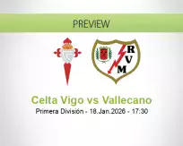 Celta Vigo Vallecano betting prediction (18 January 2026)