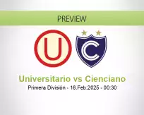 Universitario Cienciano betting prediction (16 February 2025)