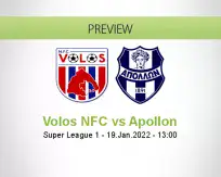 Volos NFC Apollon betting prediction (19 January 2022)