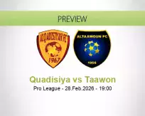 Quadisiya Taawon betting prediction (28 February 2026)
