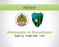 Alanyaspor Kocaelispor betting prediction (18 March 2026)