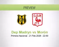 Dep Madryn Morón betting prediction (22 February 2026)