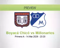 Boyacá Chicó Millonarios betting prediction (14 March 2026)