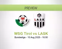 WSG Tirol LASK betting prediction (10 August 2025)