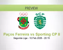 Paços Ferreira Sporting CP II betting prediction (10 February 2026)