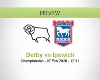 Derby Ipswich betting prediction (07 February 2026)
