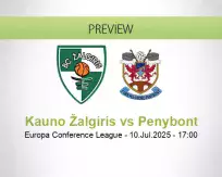 Kauno Žalgiris Penybont betting prediction (10 July 2025)