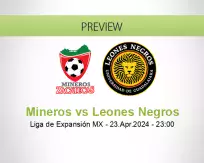 Mineros Leones Negros betting prediction (24 April 2024)