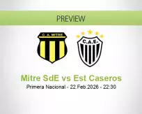 Mitre SdE Est Caseros betting prediction (23 February 2026)