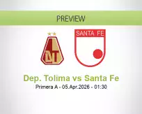 Dep. Tolima Santa Fe betting prediction (05 April 2026)