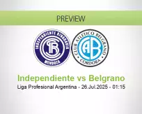 Independiente Belgrano betting prediction (25 July 2025)
