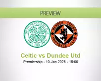 Celtic Dundee Utd betting prediction (10 January 2026)
