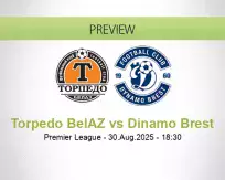 Torpedo BelAZ Dinamo Brest betting prediction (30 August 2025)