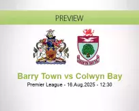Barry Town Colwyn Bay betting prediction (16 August 2025)
