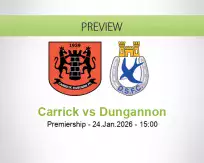 Carrick Dungannon betting prediction (24 January 2026)