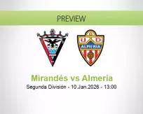 Mirandés Almería betting prediction (10 January 2026)