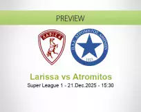 Larissa Atromitos betting prediction (21 December 2025)