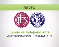 Lanús Independiente betting prediction (13 September 2025)