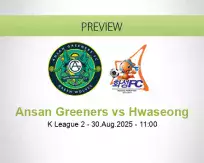 Ansan Greeners Hwaseong betting prediction (30 August 2025)