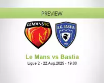 Le Mans Bastia betting prediction (22 August 2025)