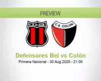 Defensores Bel Colón betting prediction (31 August 2025)