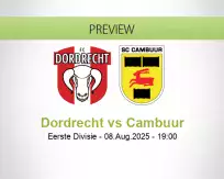 Dordrecht Cambuur betting prediction (08 August 2025)