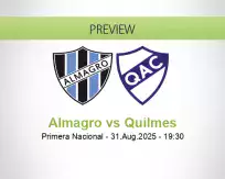 Almagro Quilmes betting prediction (01 September 2025)