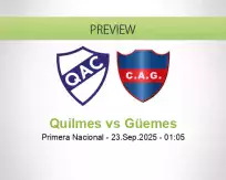 Quilmes Güemes betting prediction (23 September 2025)