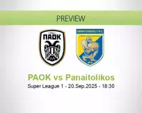 PAOK Panaitolikos betting prediction (20 September 2025)