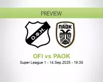 OFI PAOK betting prediction (14 September 2025)