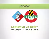 Septemvri Botev betting prediction (21 September 2025)