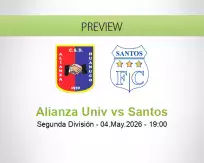 Alianza Univ Santos betting prediction (04 May 2026)