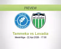 Tammeka Levadia betting prediction (22 April 2026)