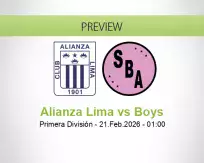 Alianza Lima Boys betting prediction (21 February 2026)