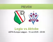 Legia Aktobe betting prediction (10 July 2025)