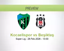Kocaelispor Beşiktaş betting prediction (28 February 2026)